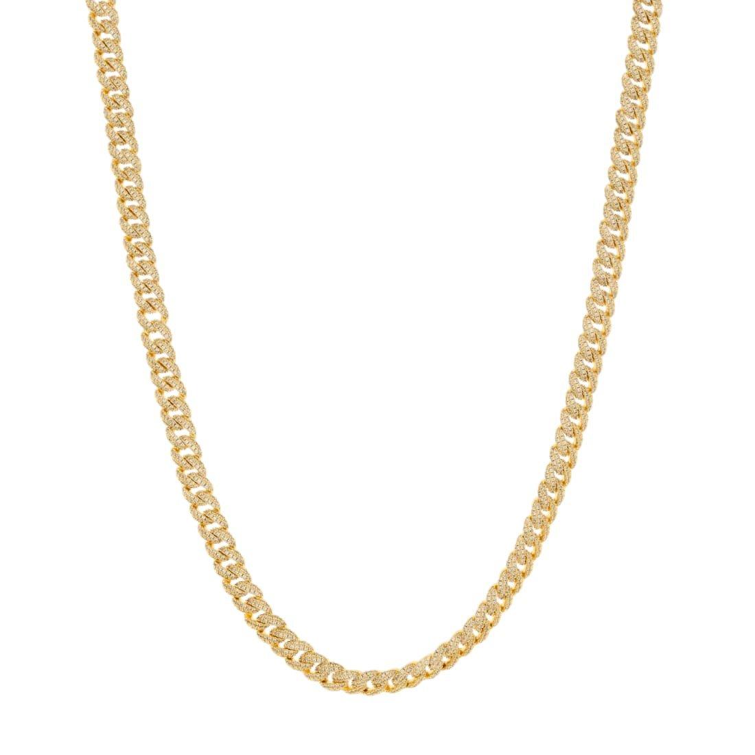 King Ice 8MM Iced Miami Cuban Link Chain - Gold - GOLD